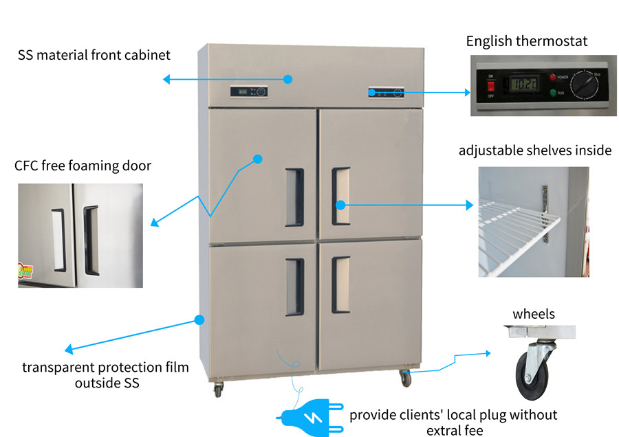 Lemari Dapur  4 Pintu Industri Freezer Untuk Dapur  Restoran  